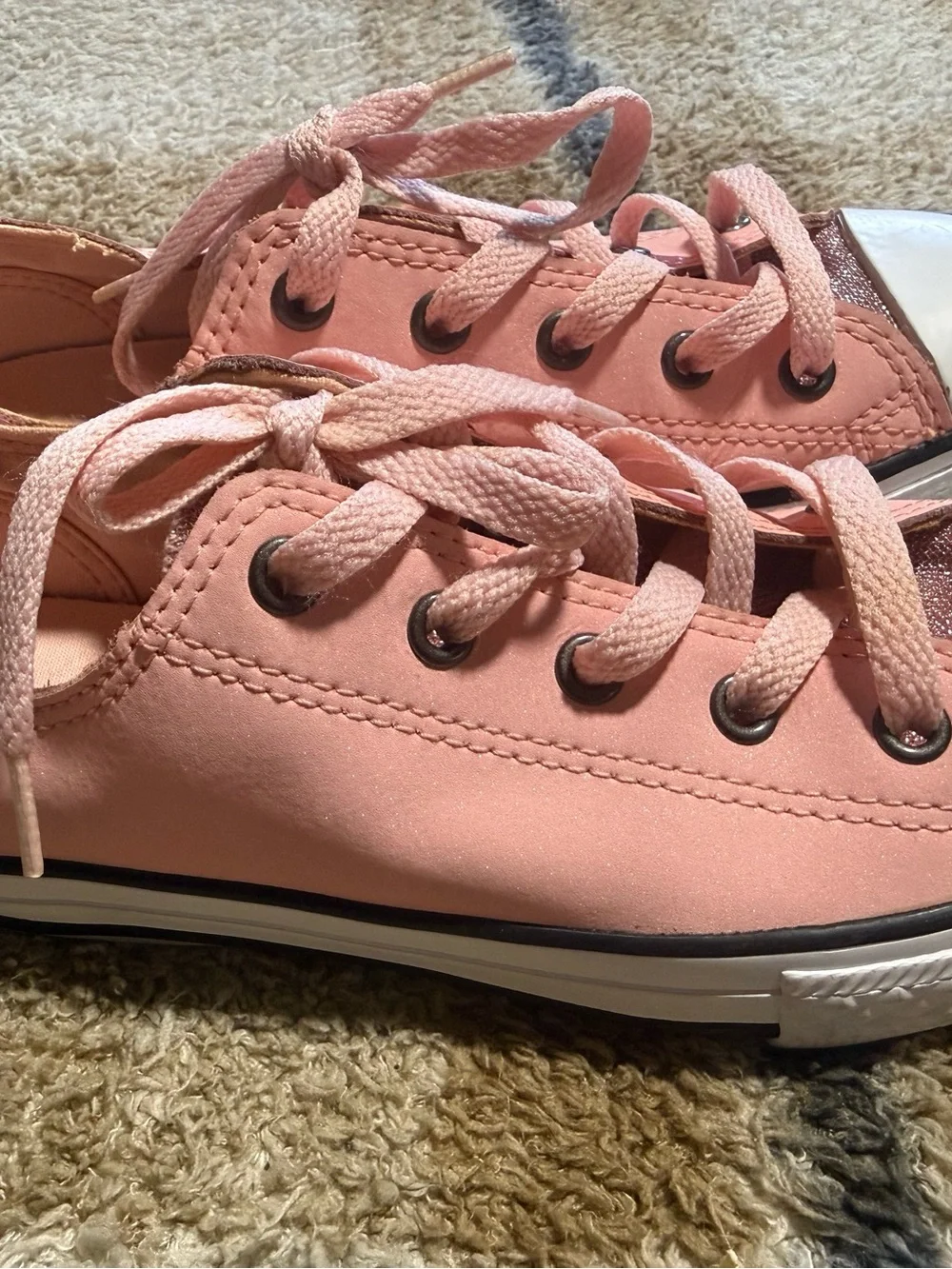 Kids Casual Pink Lace-Up Converse Sneakers 2.5